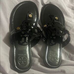 Elegant Black and Gold Sandals